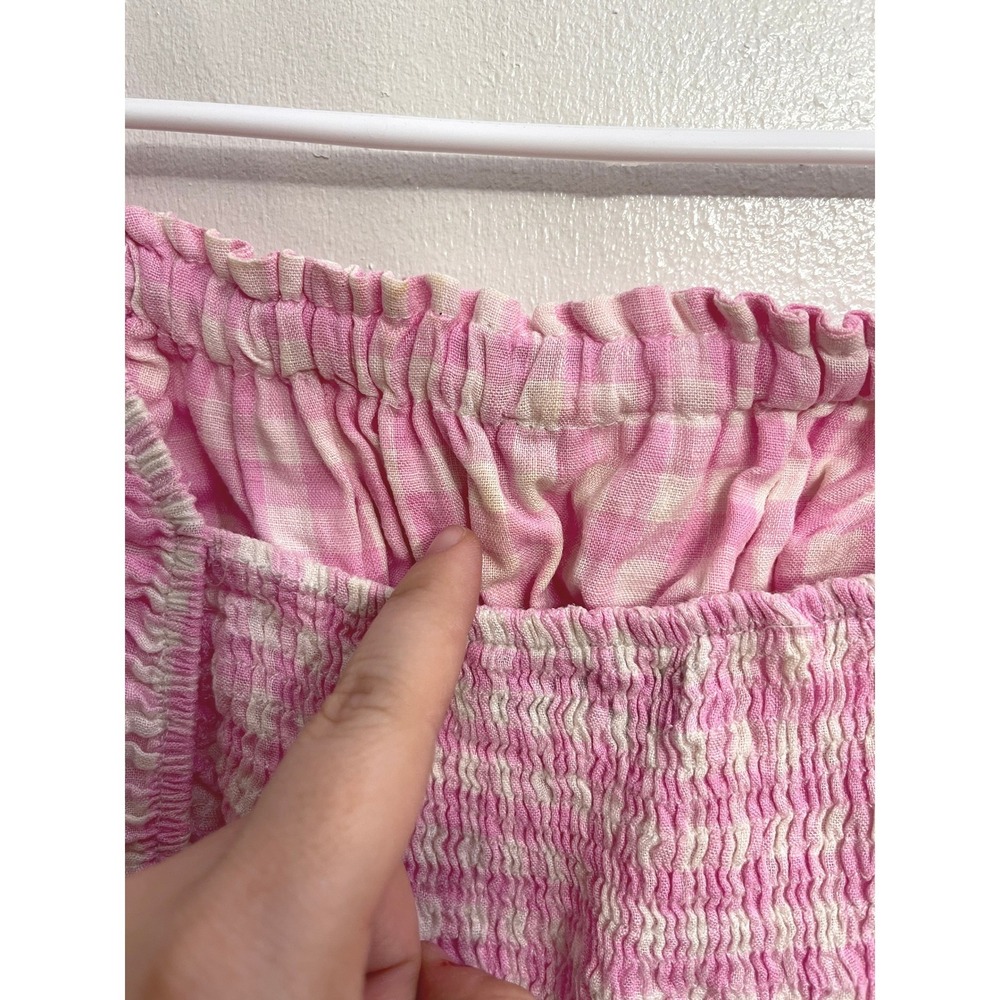 Frankies Bikinis Christabelle 100% Linen Maxi Dress Pink Gingham Cottagecore S - Picture 4 of 6